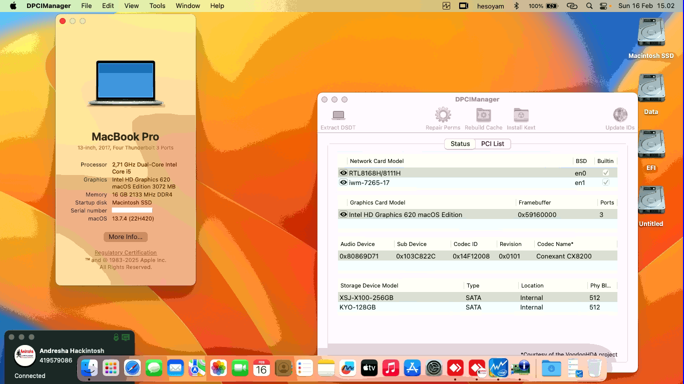 Success Hackintosh macOS Ventura 13.7.4 Build 22H420 in HP ProBook 430 G4